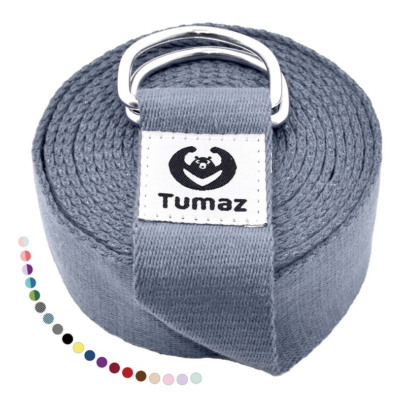 Tumaz Yoga Strap/Stretch Bands [15+ Colors, 6/8/10 Feet Options] with Extra Safe Adjustable D-Ring Buckle, Durable and Comfy Delicate Texture - Best for Daily Stretching, Physical Therapy, Fitness - Image 1